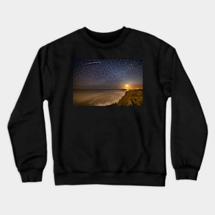 The Moon over Worms Head, Rhossili at Night Crewneck Sweatshirt